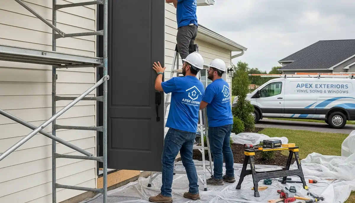 Professional vinyl siding and door installation in Las Vegas, NV by Next Level Exteriors