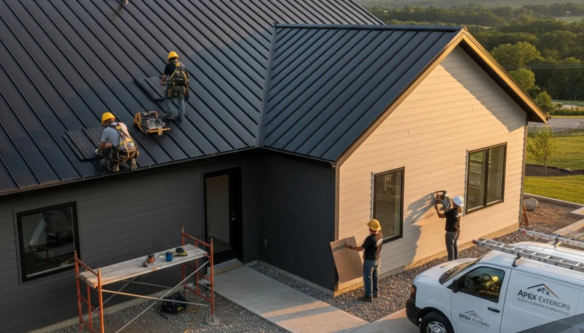 Metal roofing installation on Las Vegas NV home by Next Level Exteriors roofing contractors