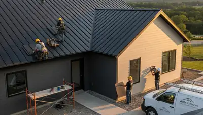 Metal roofing installation on Las Vegas NV home by Next Level Exteriors roofing contractors