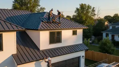 Metal roofing installation on Las Vegas NV home by Next Level Exteriors expert roofing contractors
