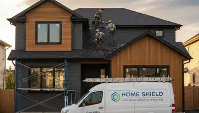 Vinyl siding installation on Las Vegas NV home exterior by Next Level Exteriors professionals
