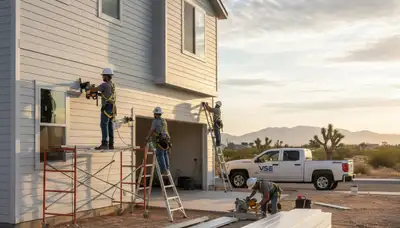 Professional vinyl siding installation on home exterior in Las Vegas, NV