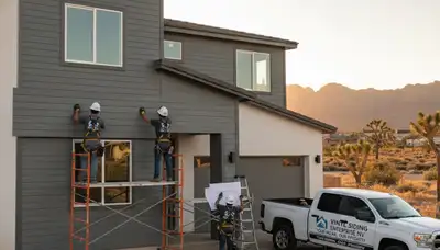 Professional vinyl siding installation on home exterior in Las Vegas, NV