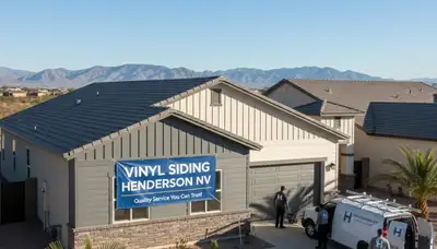 Professional vinyl siding installation on residential home in Las Vegas, NV