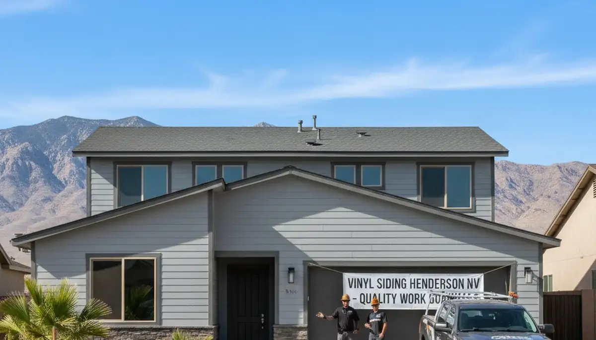 Professional vinyl siding installation on home exterior in Las Vegas NV by sidinglasvegas.com