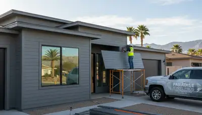 Professional vinyl siding installation on a Las Vegas NV home exterior by sidinglasvegas.com
