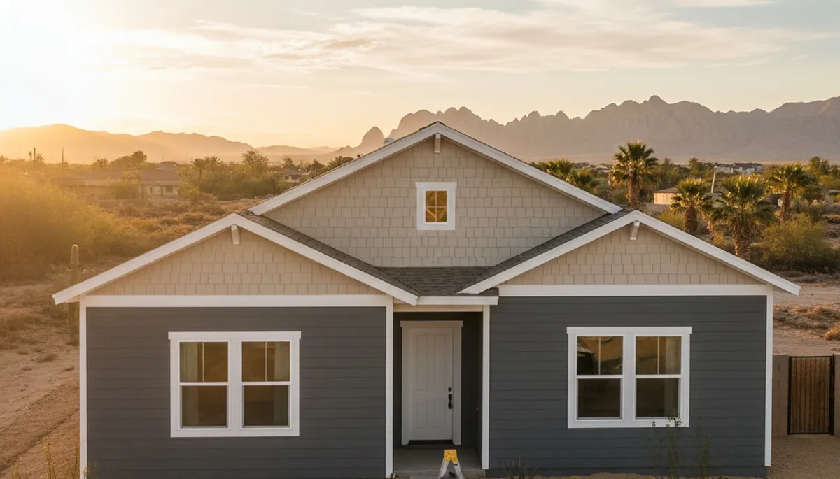 Vinyl siding installation on residential home exterior in Las Vegas NV by sidinglasvegas.com