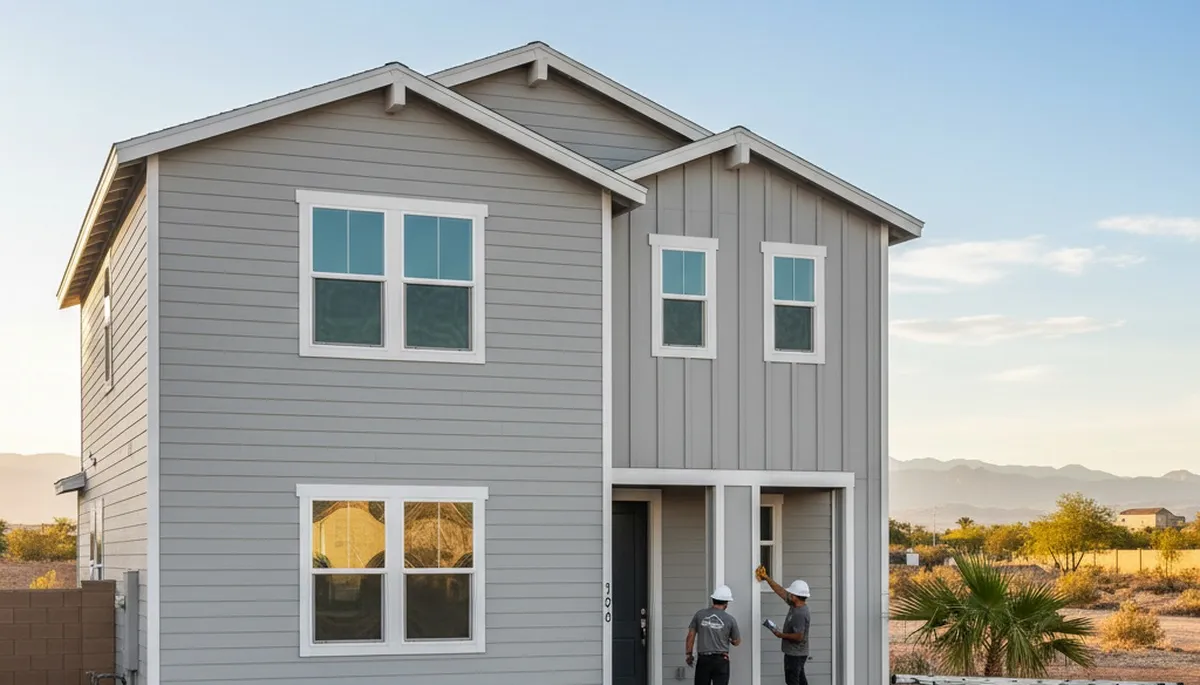 Professional vinyl siding installation on Las Vegas NV home exterior by sidinglasvegas.com experts