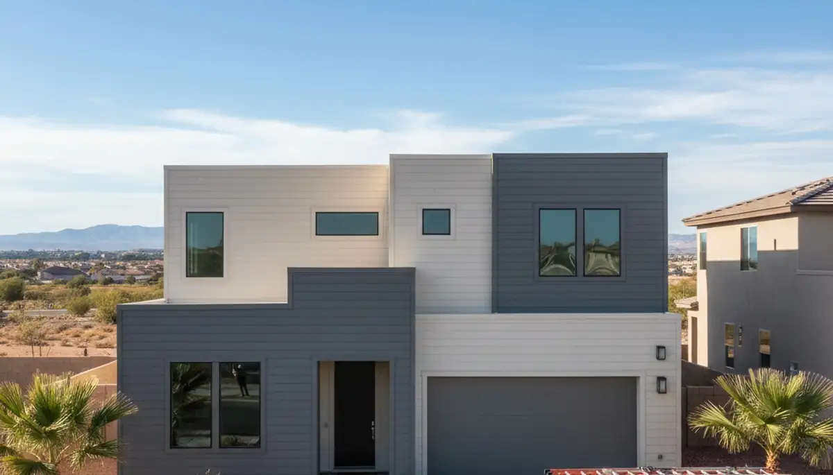Professional vinyl siding installation on residential home in Las Vegas NV by sidinglasvegas.com