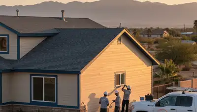 Professional vinyl siding installation on home exterior in Las Vegas, NV