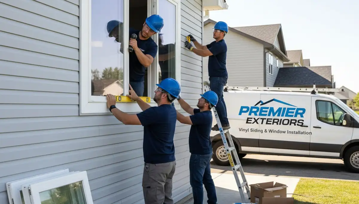 Professional window installation with vinyl siding in Las Vegas, NV by Next Level Exteriors